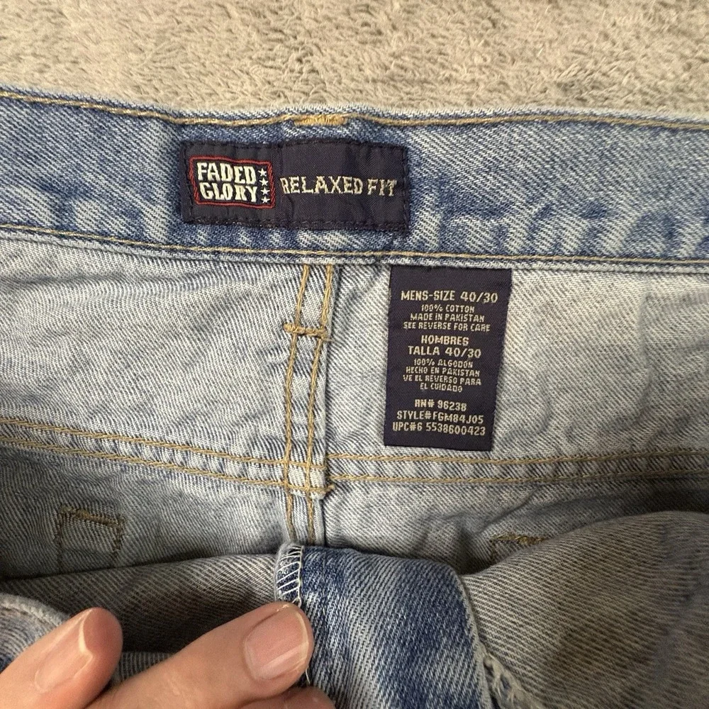 Faded Glory Men's 40.5x29 Blue Relaxed Fit Medium/Light Wash Y2K Jeans SEE DESC